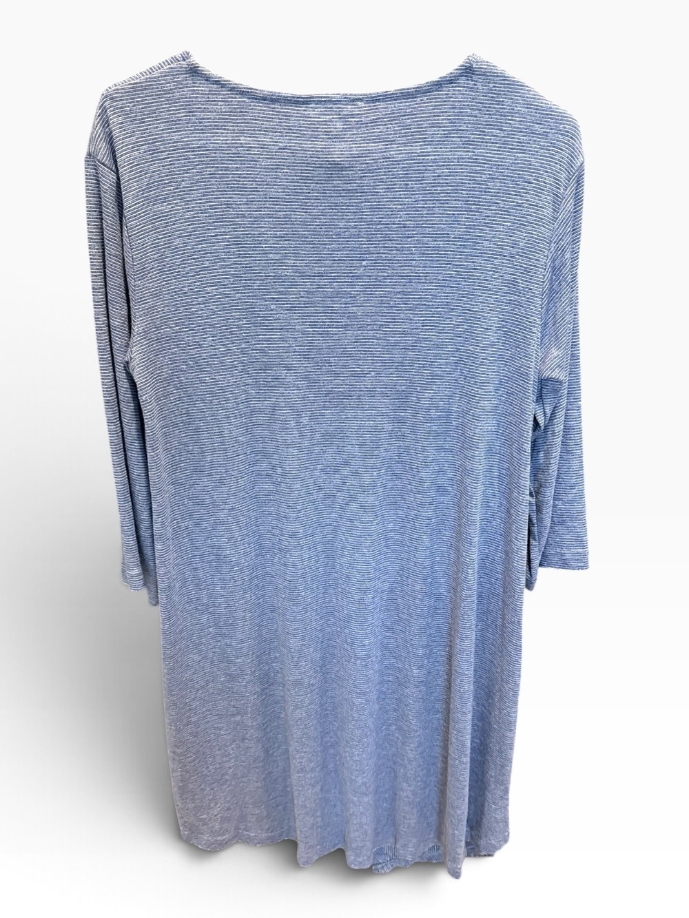 NWT Umgee Blue White Striped Asymmetrical Tunic Top Size L - Picture 3 of 6